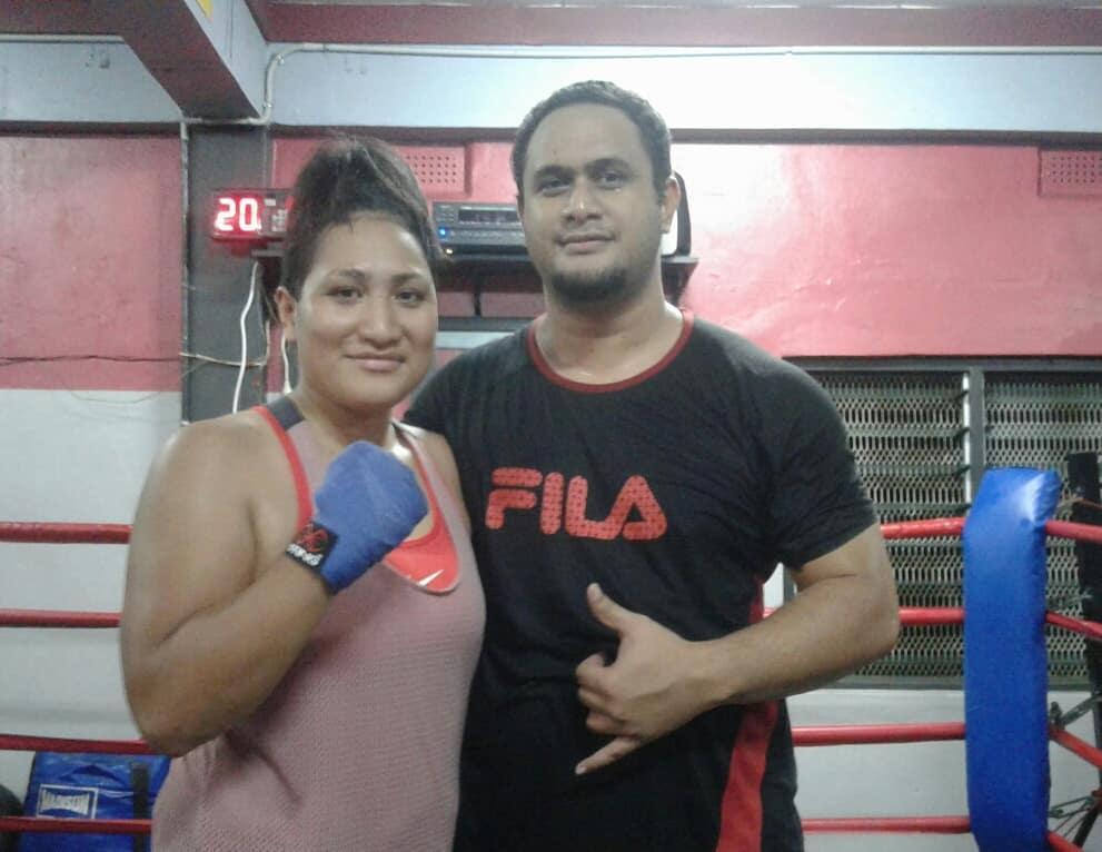 Moji & I after a gruelling 1 hour boxfit session.